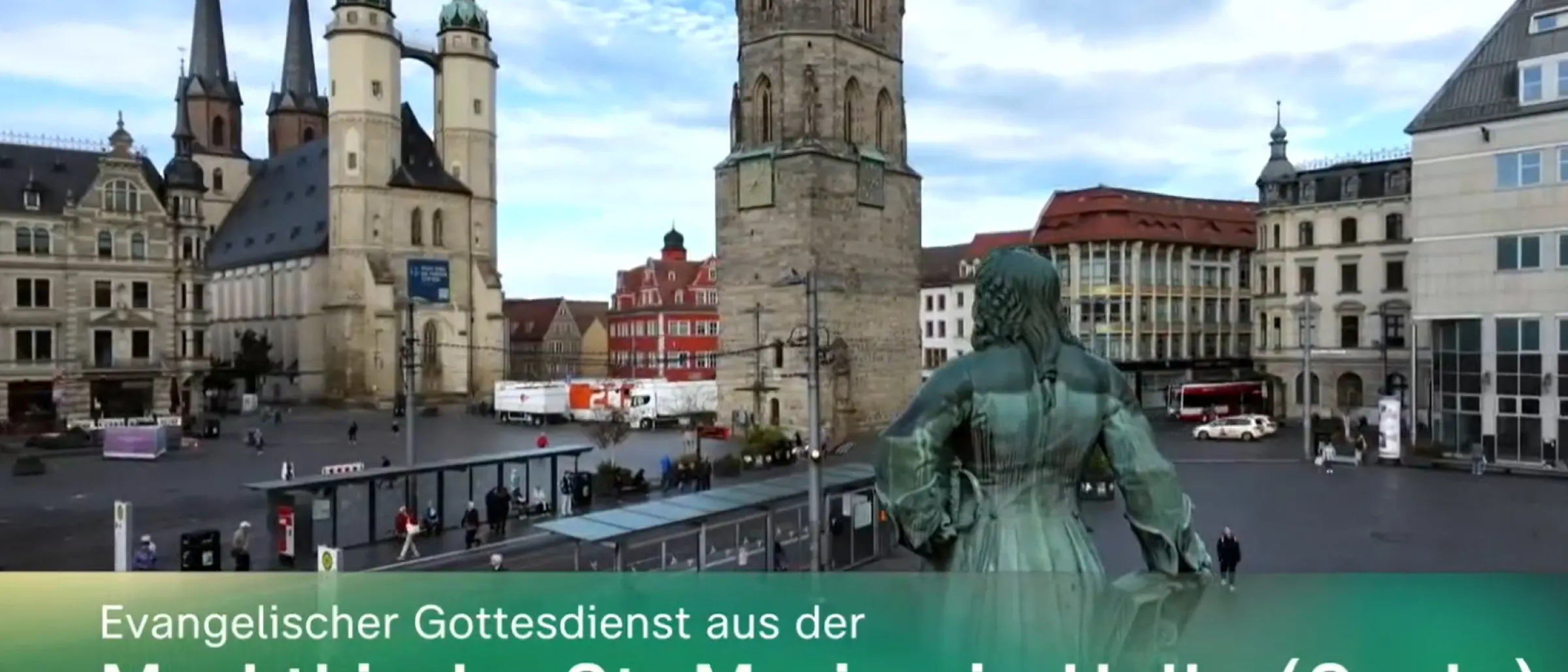 Screenshot von Eingangsbild ZDF-Gottesdienst: Markt mit Blick auf Marktkirche